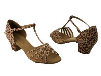 dansschoenen luipaardmotief satijn  